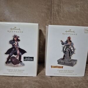 Lot Of 2 Jack Sparrow Hallmark Ornaments